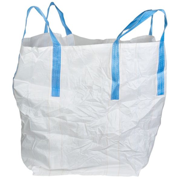 Big-Bag zsák, Strend Pro Garden TOF4, fehér, 972 l, 90 x 90 x 120 cm, fehér, polipropilén, 4 fül, lapos alj, teherbírás: 1000 kg