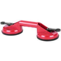   Tapadókorongos üvegtartó, Strend Pro CUP-182, piros, átmérő: 12,7 cm, 2 tapadókorong, 80 kg teherbírás, ABS műanyag, gumi