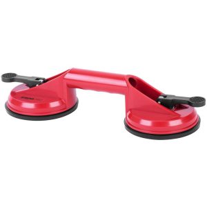 Tapadókorongos üvegtartó, Strend Pro CUP-182, piros, átmérő: 12,7 cm, 2 tapadókorong, 80 kg teherbírás, ABS műanyag, gumi