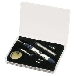   Gázos mikropáka készlet, Kemper 12000KIT, 17,6 cm, 8 ml gáztartály, kézi gyújtás, folyamatos lángszabályozás, nyitott és zárt láng