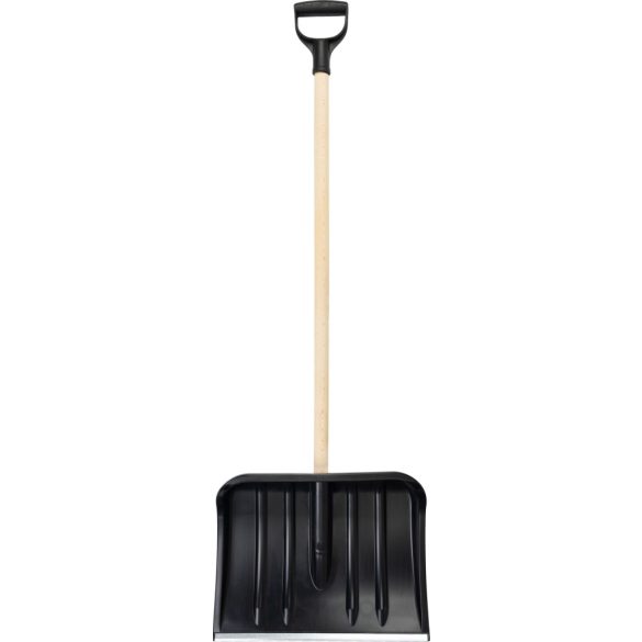 Hólapát, Strend Pro Snowman M1, fekete, 43,5 x 33 cm, PVC, fém él, D-nyelű fa nyél, fagyálló
