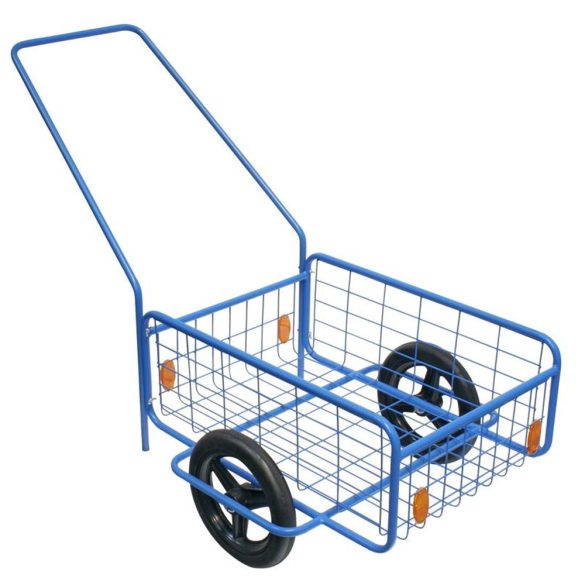 Kétkerekű kocsi, RDV 6 / Rapid 6, kék, 61,8 x 41,8 x 23,2 cm, 80 kg teherbírás, 29 cm tömör kerekek, kivehető fogantyú, acélcső váz