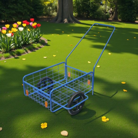 Kétkerekű kocsi, RDV 6 / Rapid 6, kék, 61,8 x 41,8 x 23,2 cm, 80 kg teherbírás, 29 cm tömör kerekek, kivehető fogantyú, acélcső váz