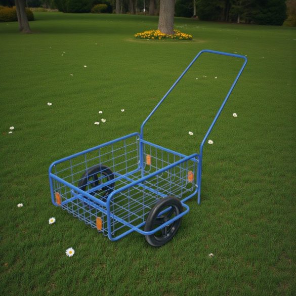 Kétkerekű kocsi, RDV 6 / Rapid 6, kék, 61,8 x 41,8 x 23,2 cm, 80 kg teherbírás, 29 cm tömör kerekek, kivehető fogantyú, acélcső váz