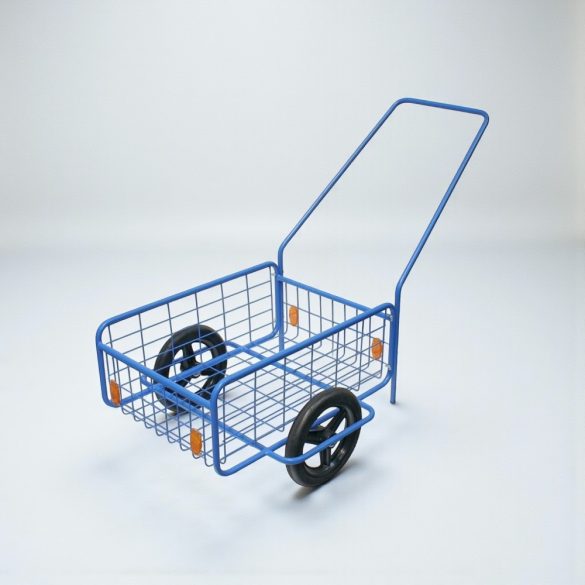 Kétkerekű kocsi, RDV 6 / Rapid 6, kék, 61,8 x 41,8 x 23,2 cm, 80 kg teherbírás, 29 cm tömör kerekek, kivehető fogantyú, acélcső váz