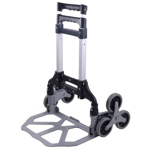 Molnárkocsi, Strend Pro, fekete/szürke, maximum 80 kg teherbírás, összehajtható, lépcsőző, teleszkópos nyél