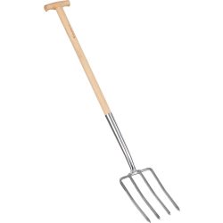   Villa, Strend Pro Premium, szürke, 56 x 7,5 x 118 cm, rozsdamentes acél fej, fa nyél, 4 ágú, T markolat