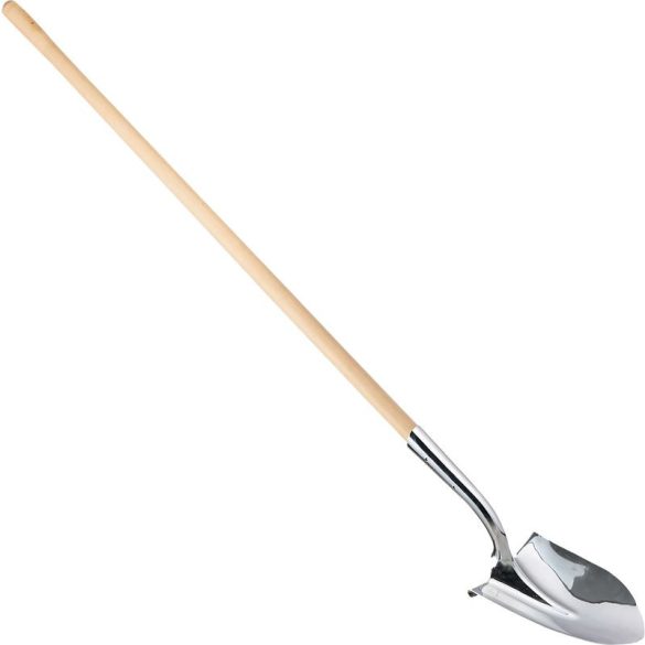 Ásó, Strend Pro Premium, hegyes fej, ezüst, 32,5 x 24 x 150 cm, rozsdamentes acél fej, fa nyél