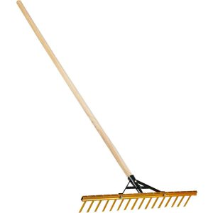 Kerti gereblye, Strend Pro Garden, 15 fogú, alumínium fej, fa nyél, 62 cm munkaszélesség, 150 cm nyél