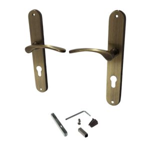 Ajtókilincs garnitúra, Violetta PZ 08/072, bronz, cilinderes zárakhoz