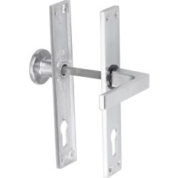   Ajtócimke, Strend Pro Komas 72 mm, ezüst, gömb alakú rozettával, alumínium, tartós, egyszerű, visszafogott dizájn