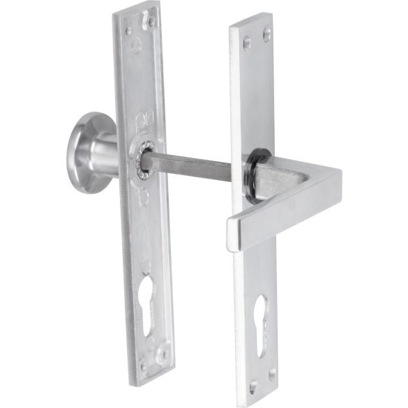 Ajtócimke, Strend Pro Komas 72 mm, ezüst, gömb alakú rozettával, alumínium, tartós, egyszerű, visszafogott dizájn