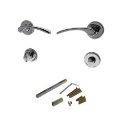   Ajtókilincs garnitúra, Violetta WC Standard, 8,5 / 7 mm, ezüst, WC-záras