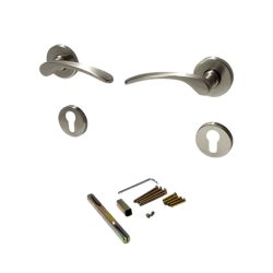  Ajtókilincs garnitúra, Violetta PZ ST 8,5mm, ezüst, cilinderes zárakhoz