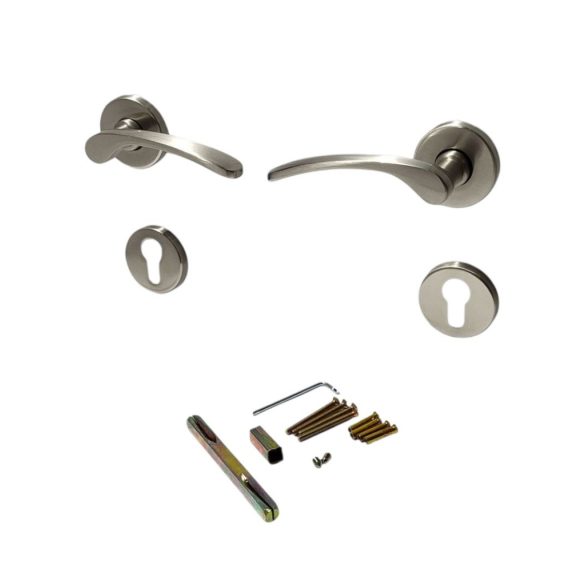 Ajtókilincs garnitúra, Violetta PZ ST 8,5mm, ezüst, cilinderes zárakhoz