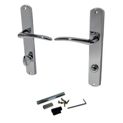 Ajtókilincs garnitúra, Verona, ezüst, WC-záras