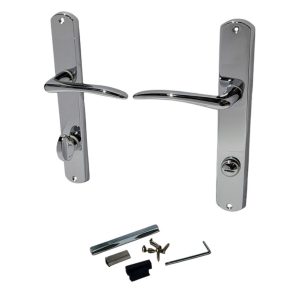 Ajtókilincs garnitúra, Verona, ezüst, WC-záras