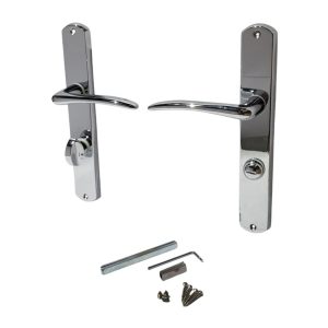 Ajtókilincs garnitúra, Verona WC 08/072, fényes ezüst, WC-záras