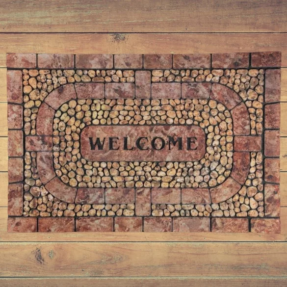 MagicHome RBM 406 lábtörlő - Welcome, 89 x 58 cm, barna