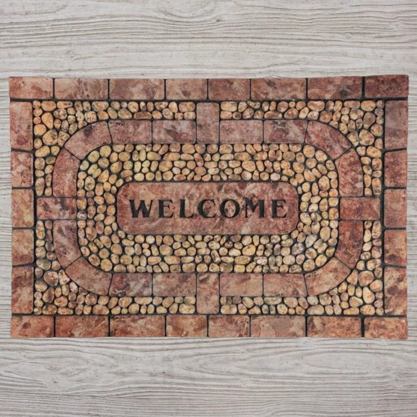 MagicHome RBM 406 lábtörlő - Welcome, 89 x 58 cm, barna