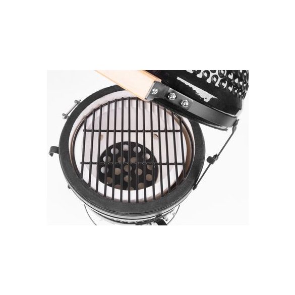 Strend Pro Kamado Egg faszenes grill, 13” grill, 27 cm átmérő, grill. magasság 34,5 cm, fekete, 35 x 40,5 x 55 cm