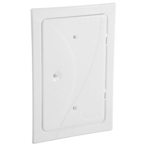 Kéményajtó, Anko C2.2G, 16 x 28 cm, fehér, rozsdamentes acél, tolómágneses zár, négyszögletes, beltérre és kültérre, ellenőrző