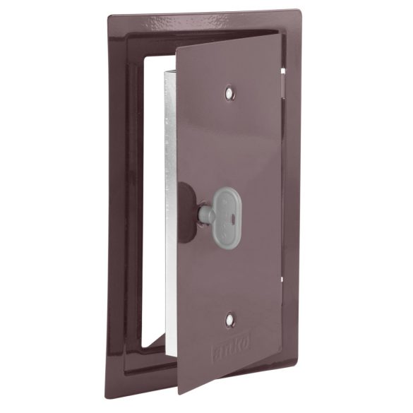 Kéményajtó, Anko C2.3B, 13 x 26 cm, barna, rozsdamentes acél, tolómágneses zár, ellenőrző, beltéri/kültéri