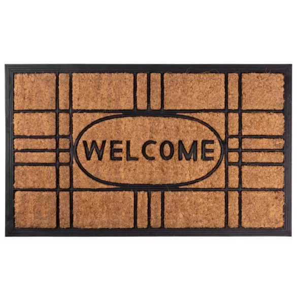 MagicHome RBC 196 lábtörlő - Welcome, 45 x 75 cm, barna