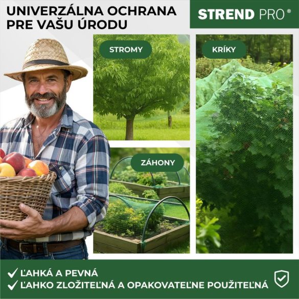 Madárháló, Strend Pro Garden A1204, 4 x 10 m, 25 x 25 mm szemméret, polietilén (PE), gyümölcsfákhoz, bokrokhoz és szőlőhöz