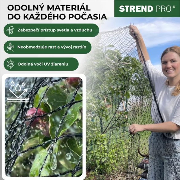 Madárháló, Strend Pro Garden A1206, 12 x 25 m, 25 x 25 mm szemméret, polietilén, madarak ellen, gyümölcsfákhoz és szőlőhöz