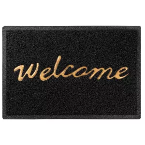 MagicHome PVC lábtörlő - Welcome, 40 x 60 cm, fekete