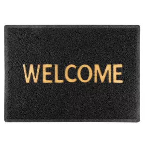 MagicHome PVC lábtörlő - Welcome, 50 x 70 cm, fekete