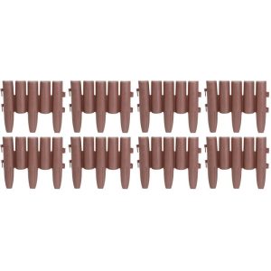 Kerti paliszád, Strend Pro Garden GE037, barna, 27 × 24 cm, összekapcsolható, 216 cm hossz, polipropilén (PP) műanyag, UV-álló, 8 panel/csomag