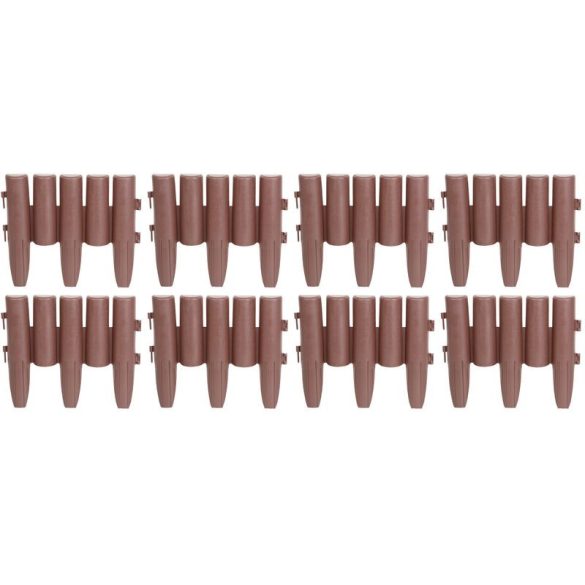 Kerti paliszád, Strend Pro Garden GE037, barna, 27 × 24 cm, összekapcsolható, 216 cm hossz, polipropilén (PP) műanyag, UV-álló, 8 panel/csomag