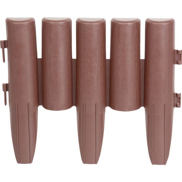 Kerti paliszád, Strend Pro Garden GE037, barna, 27 × 24 cm, összekapcsolható, 216 cm hossz, polipropilén (PP) műanyag, UV-álló, 8 panel/csomag