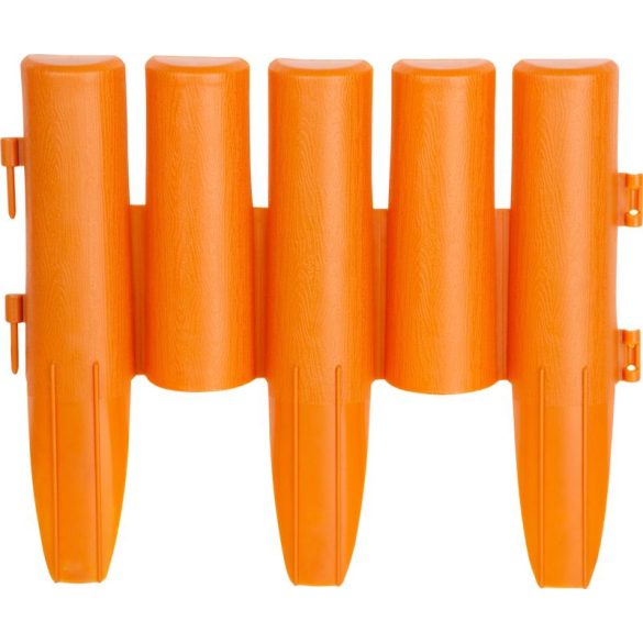 Kerti szegély, Strend Pro Garden GE037, terrakotta, 27 × 24 cm, összekapcsolható, 216 cm hossz, polipropilén (PP) műanyag, UV-álló, 8 panel/csomag