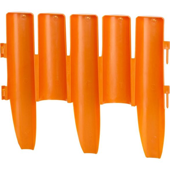 Kerti szegély, Strend Pro Garden GE037, terrakotta, 27 × 24 cm, összekapcsolható, 216 cm hossz, polipropilén (PP) műanyag, UV-álló, 8 panel/csomag