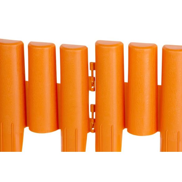 Kerti szegély, Strend Pro Garden GE037, terrakotta, 27 × 24 cm, összekapcsolható, 216 cm hossz, polipropilén (PP) műanyag, UV-álló, 8 panel/csomag