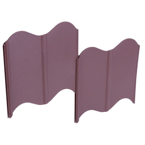 Kerti szegély, Strend Pro Garden LE799, barna, 16 x 12 cm, összekapcsolható, 510 cm hossz, műanyag, hullámos, 32 panel/csomag