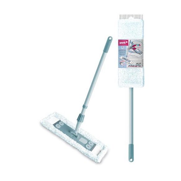 Felmosó, York Poland 081690 Magnetic, pamut fej, nagy nedvszívó képesség, tartós, fapadlókhoz és csempéhez, mágneses tartóval