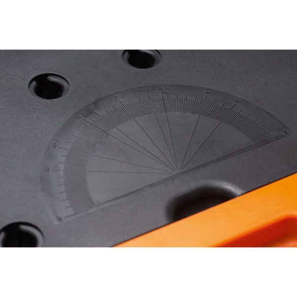 Munkaasztal, Strend Pro OD-96000, fekete, multifunkciós, 7 az 1-ben, teleszkópos alumínium lábakkal, fékes görgőkkel, szerszámtálcás