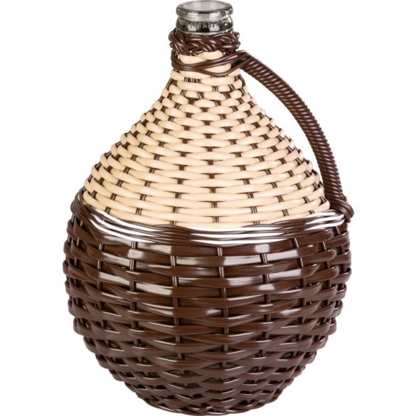 Demizson, Strend Pro Garden Cada Wilo, 10 l, krémszínű, üveg, műanyag fonat, egy fogantyú, borhoz és pálinkához