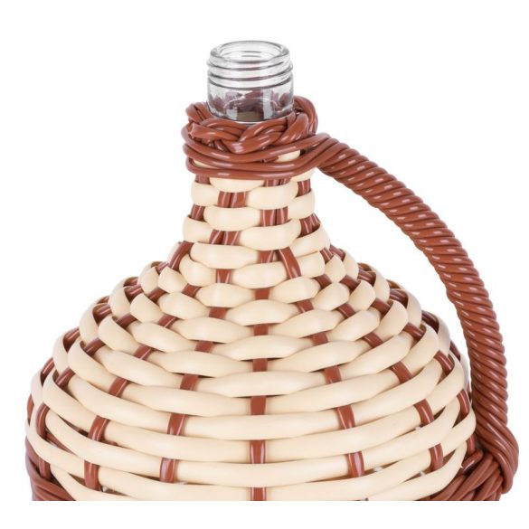 Demizson, Strend Pro Garden Cada Wilo, 2 l, bézs, üveg, műanyag fonat, egy fogantyú, borhoz és pálinkához