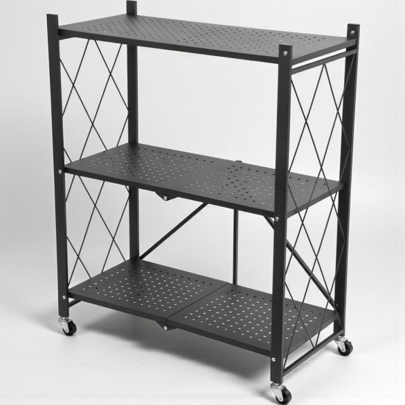 MagicHome 3 polcos összecsukható és mozgatható fém műhelypolc, 87 x 72 x 34 cm, teherbírás: 50 kg/polc