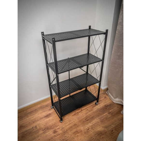 MagicHome 4 polcos összecsukható és mozgatható fém műhelypolc, 127 x 72 x 34 cm, teherbírás: 50 kg/polc