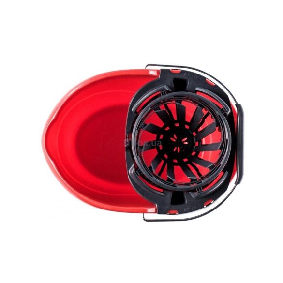 Vödör, Vileda SuperMocio, 10 liter, csavarókosárral, piros, felmosóhoz használható