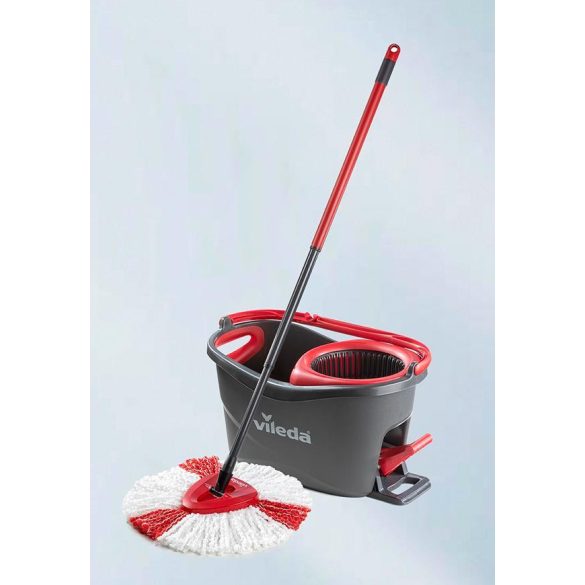 Felmosó szett, Vileda Turbo, vödörrel, mikroszálas fej, csak vízzel is hatékony, alapos tisztítás vegyszerek nélkül