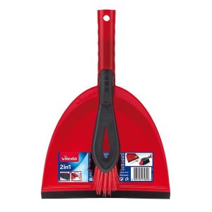 Seprűkészlet, Vileda, 2 az 1-ben, piros-szürke, seprűvel és lapáttal