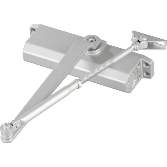 Ajtózáró, Strend Pro, ezüst, 60-85 kg, EN4, hidraulikus, tűzgátló