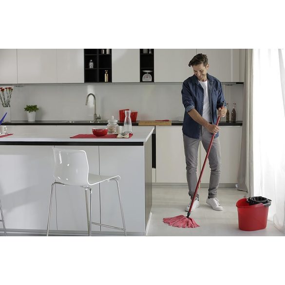 Felmosó, Vileda SuperMocio Universal, univerzális, szuper nedvszívó, minden padlótípushoz, mosógépben mosható 60°C-ig, levehető fej, masszív nyél